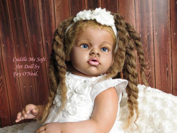 Biracial reborn toddler by Fay O'Neal